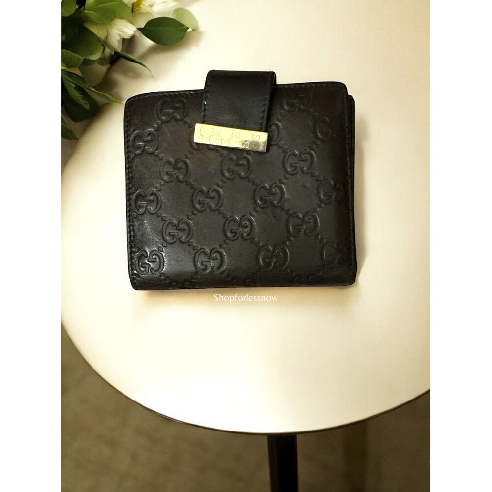 Guccissima Icon Bar French Wallet Dark brown